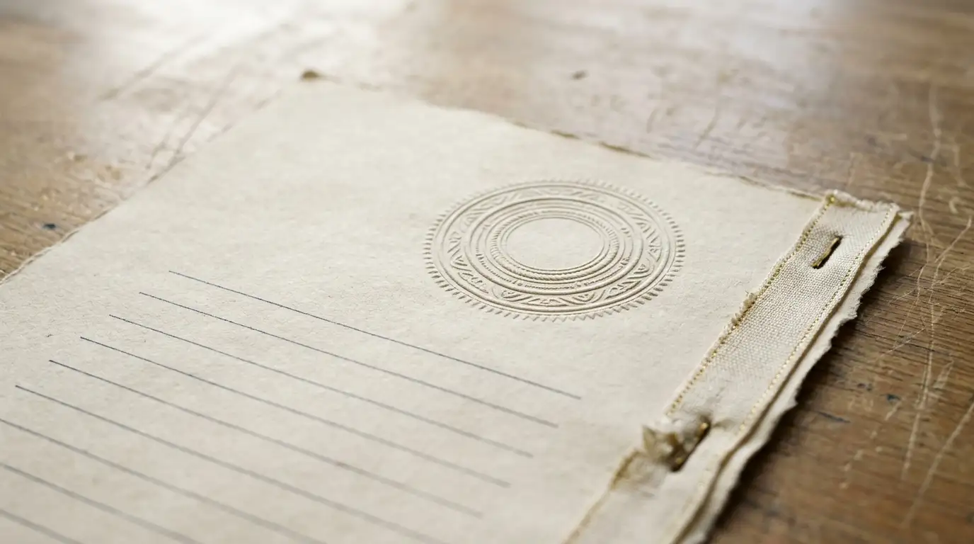 Rappresentazione stilizzata di un documento di concessione ADM con il timbro ufficiale